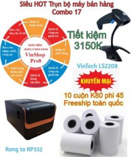 Combo 17 – Trọn bộ phần mềm quản lý VinshopPro8 + máy bán hàng 5.550K. Tiết kiệm 3.150K